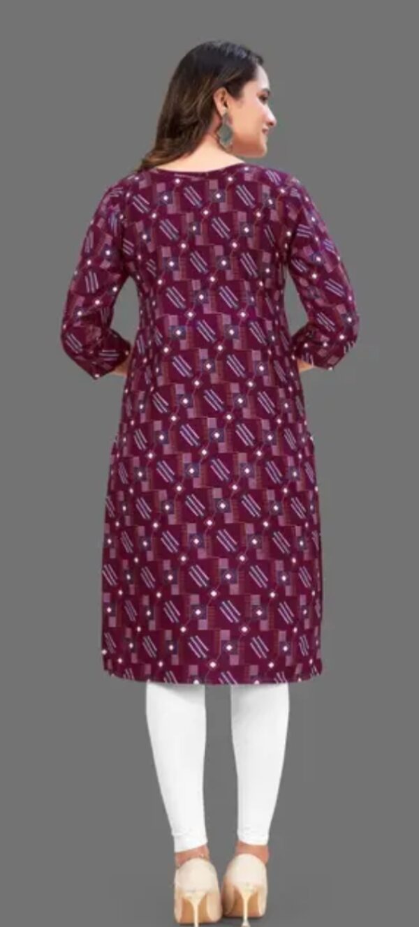 Women Fabric Printed Straight Kurti - Image 2