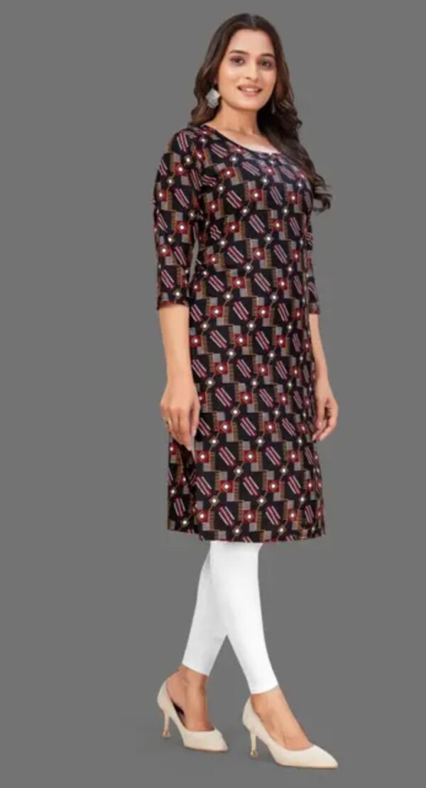 Women Fabric Printed Straight Kurti - Image 3