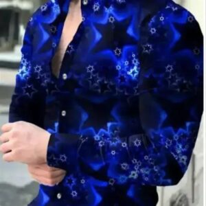 Buy Men's Blue Star Printed Shirt Online | Casual & Party Wear